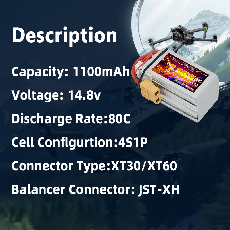 Batería Lipo TERANTY 4S 1100mA - Fpv Drone Battery reseña y precio